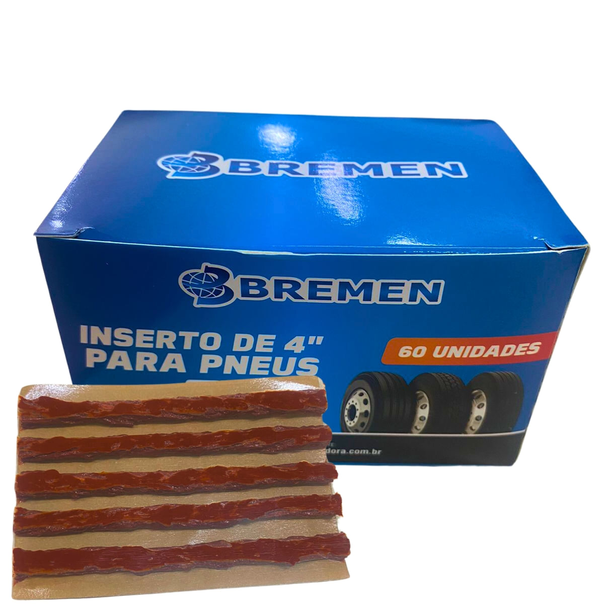 Refil Conserto De Pneu Sem Camara Caixa Com 60 Pecas Passeio 6Mm Espessura 100Mm Comprimento - 5549 - Bremen
